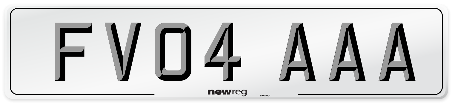 FV04 AAA Number Plate from New Reg
